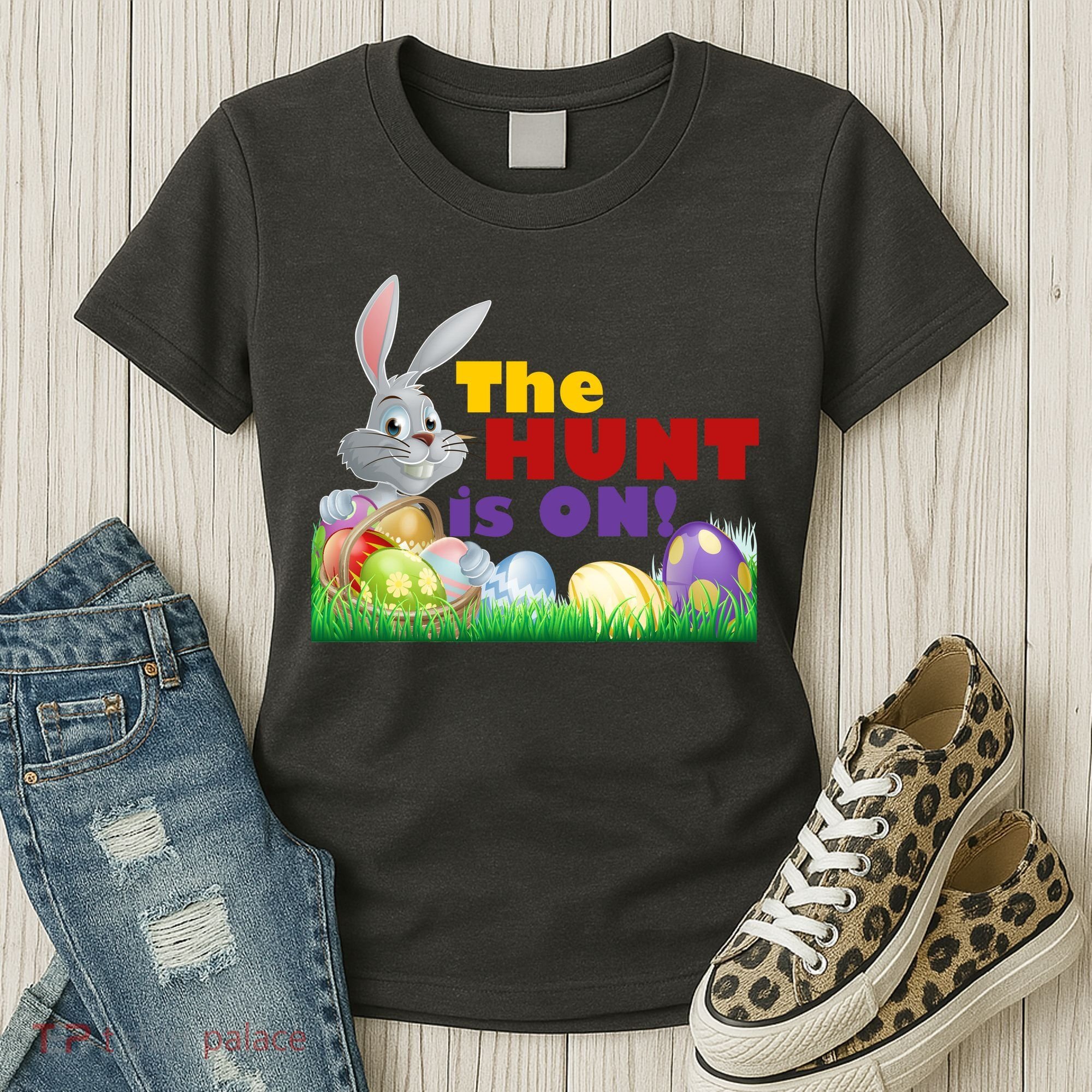 The Hunt is On! Easter Rabbit Egg Hunt Women's T-Shirt