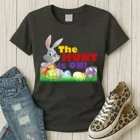 The Hunt is On! Easter Rabbit Egg Hunt Women's T-Shirt thumb 3