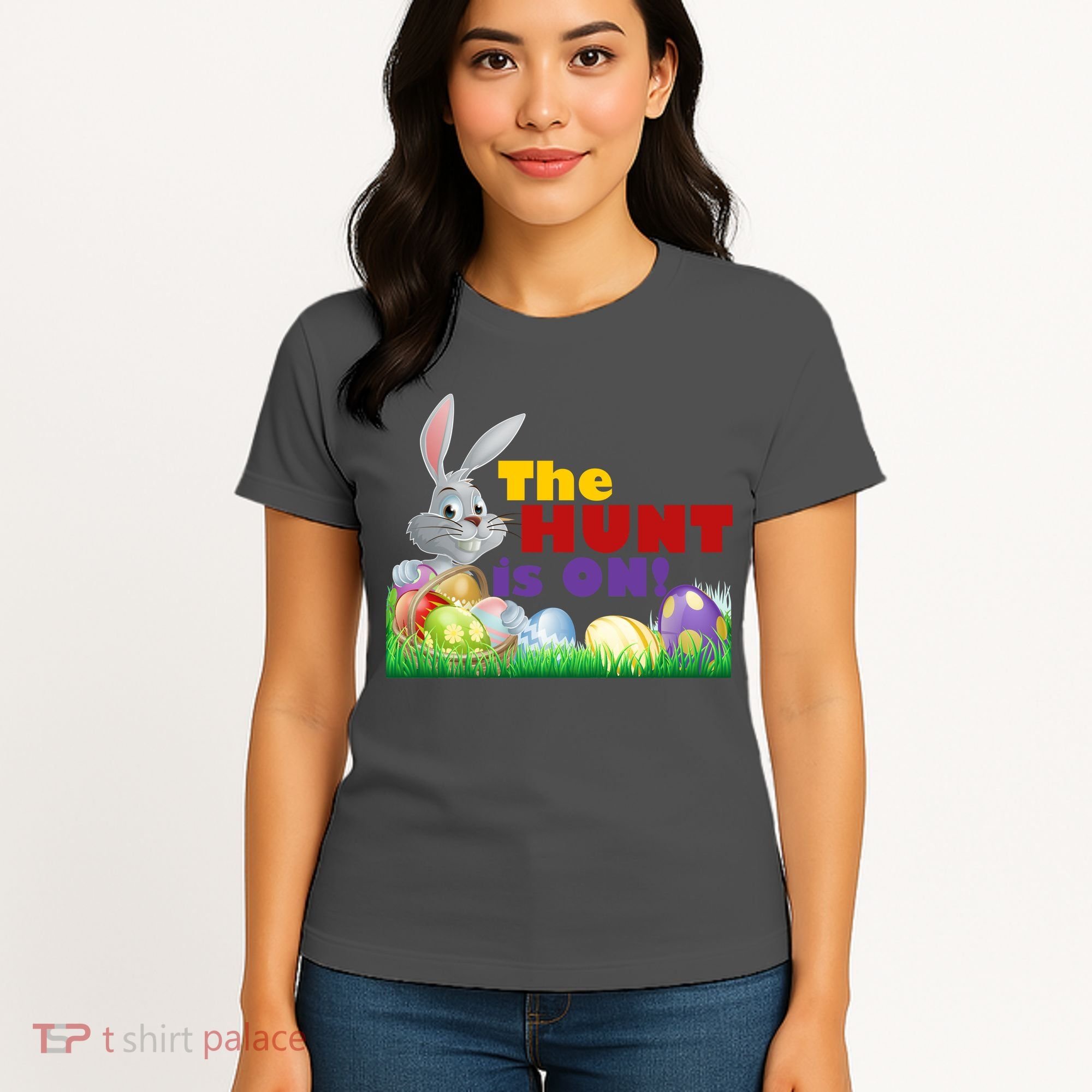 The Hunt is On! Easter Rabbit Egg Hunt Women's T-Shirt