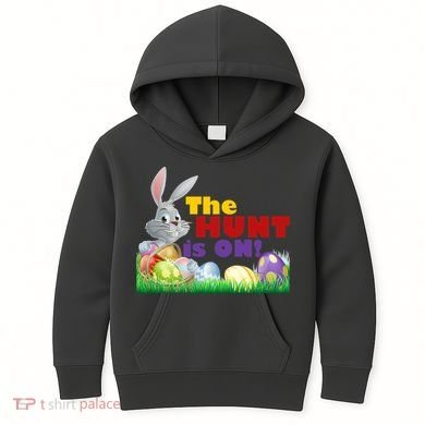 The Hunt is On! Easter Rabbit Egg Hunt Kids Hoodie