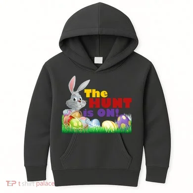 The Hunt is On! Easter Rabbit Egg Hunt Kids Hoodie