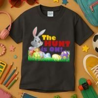 The Hunt is On! Easter Rabbit Egg Hunt Kids T-Shirt thumb 3