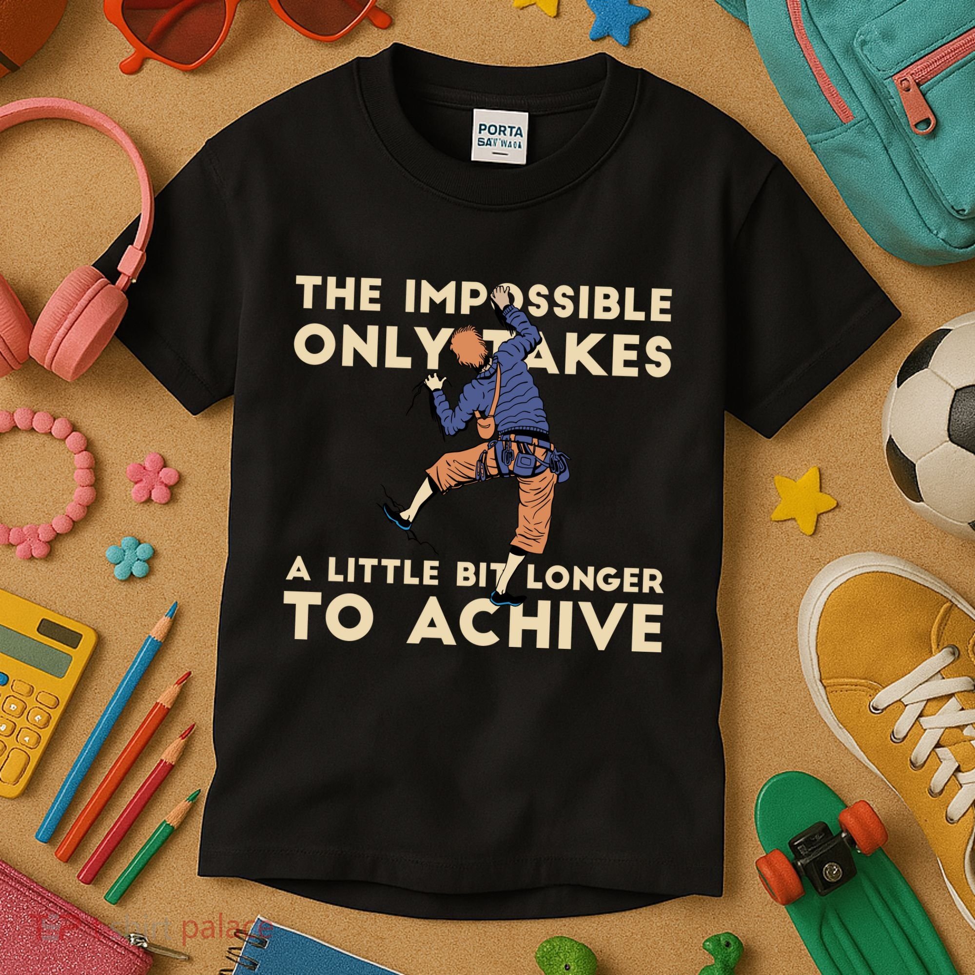 The Impossible Only Takes A Little Bit Longer To Achive Kids T-Shirt