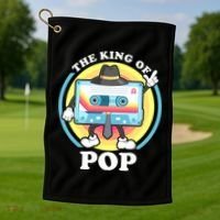 The King of Pop Retro Cassette Tape Golf Towel thumb 1