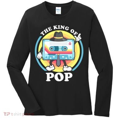 The King of Pop Retro Cassette Tape Women's Long Sleeve Shirt