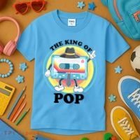 The King of Pop Retro Cassette Tape Kids T-Shirt thumb 3