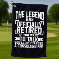 The Legend Has Officially Retired Golf Towel thumb 1