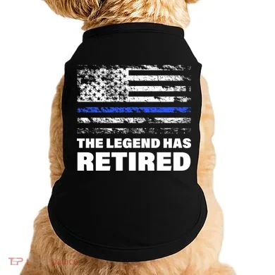 The Legend Has Retired Blue Thin Line Doggie Tank