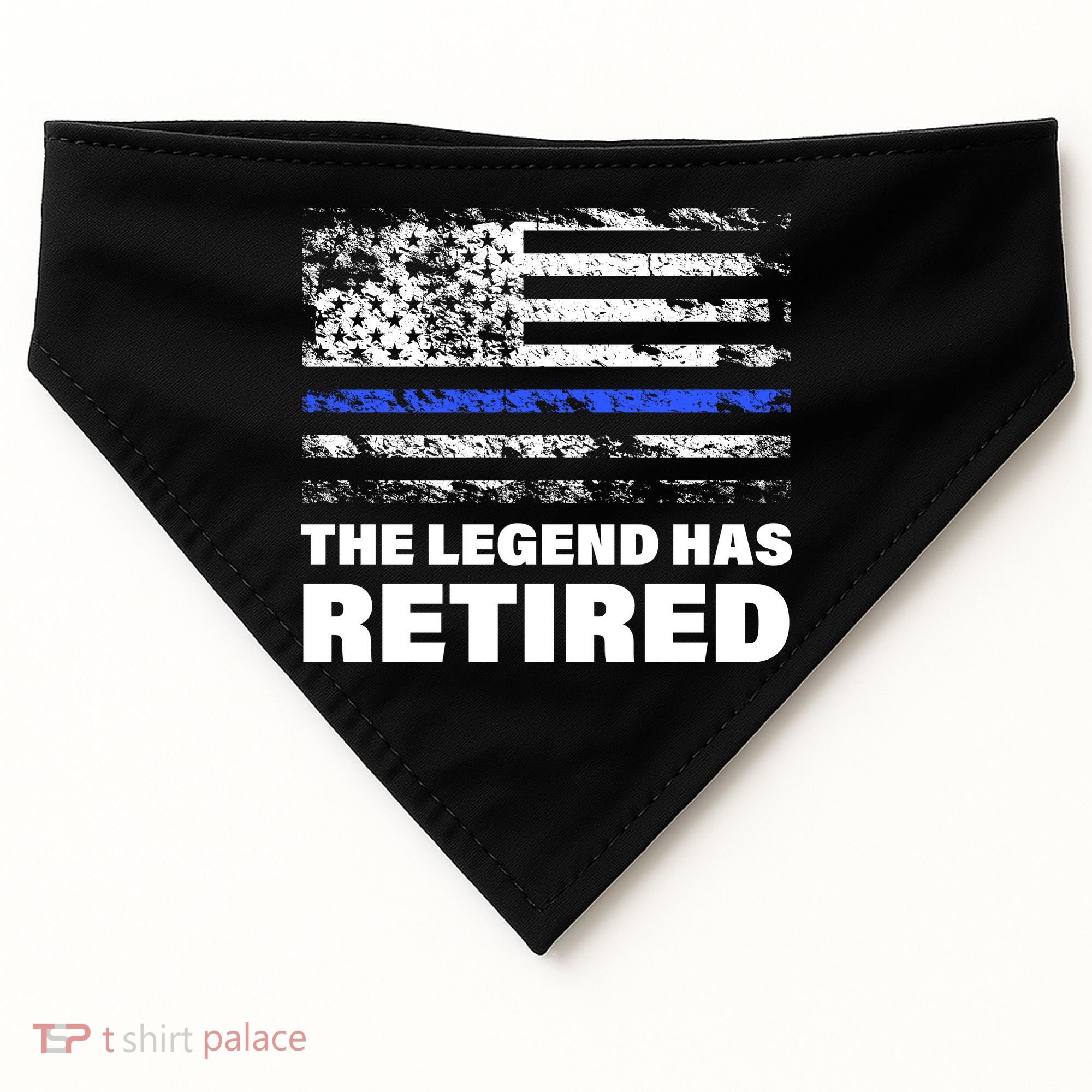 The Legend Has Retired Blue Thin Line USA-Made Doggie Bandana
