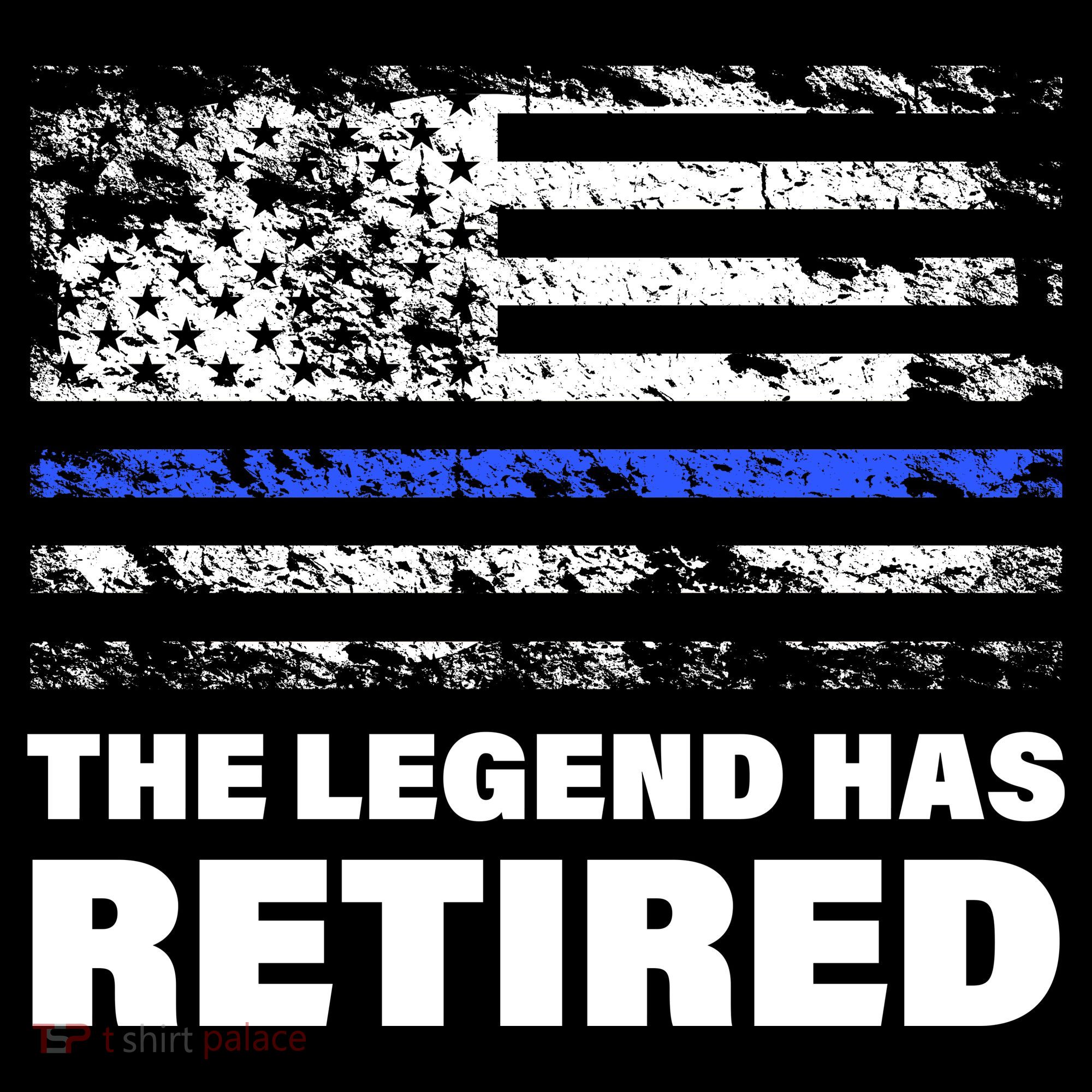 The Legend Has Retired Blue Thin Line USA-Made Doggie Bandana