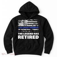 The Legend Has Retired Blue Thin Line Hoodie thumb 0