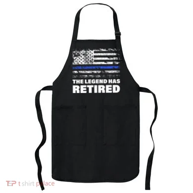 The Legend Has Retired Blue Thin Line Apron
