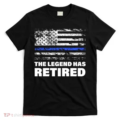 The Legend Has Retired Blue Thin Line T-Shirt