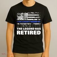 The Legend Has Retired Blue Thin Line T-Shirt thumb 3