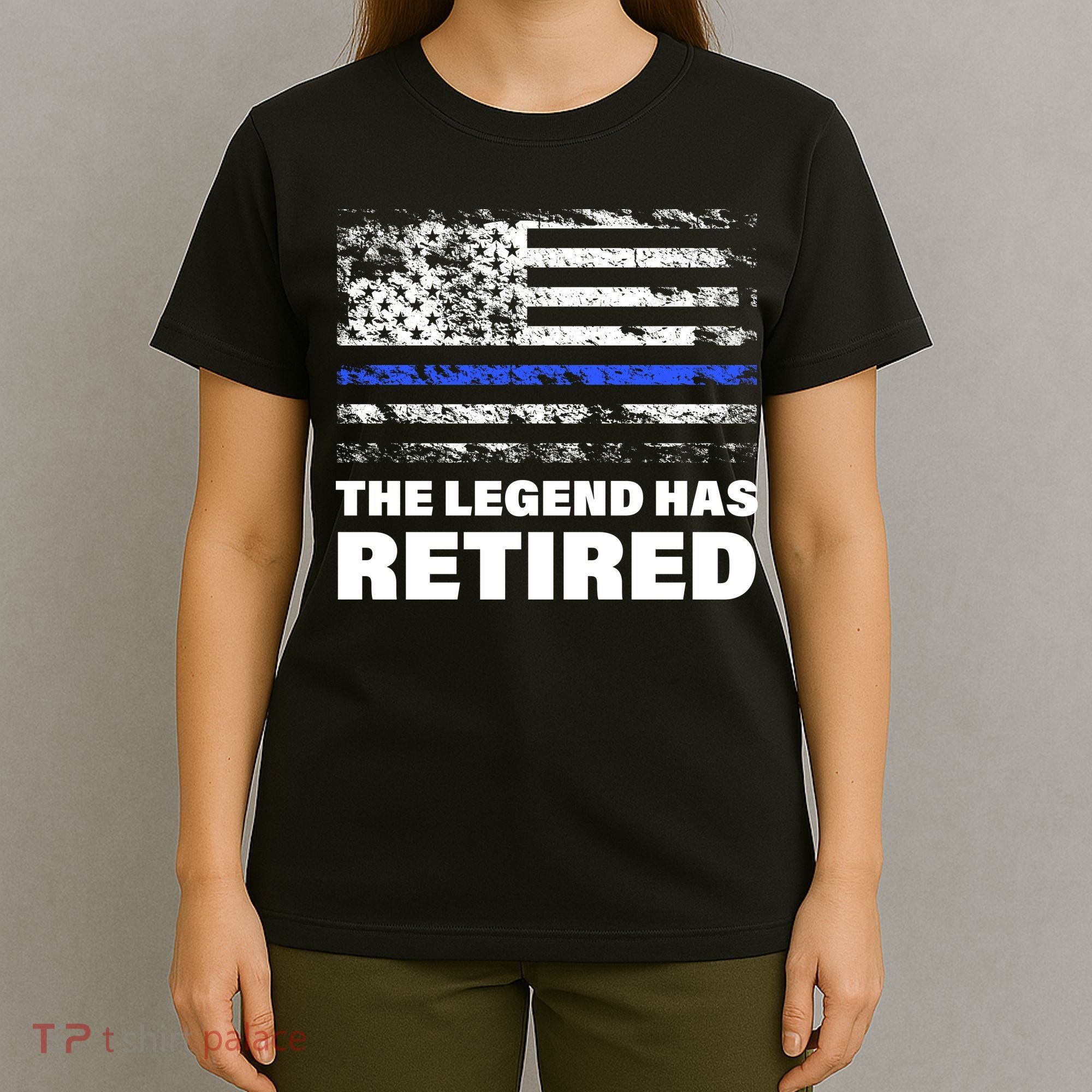 The Legend Has Retired Blue Thin Line T-Shirt
