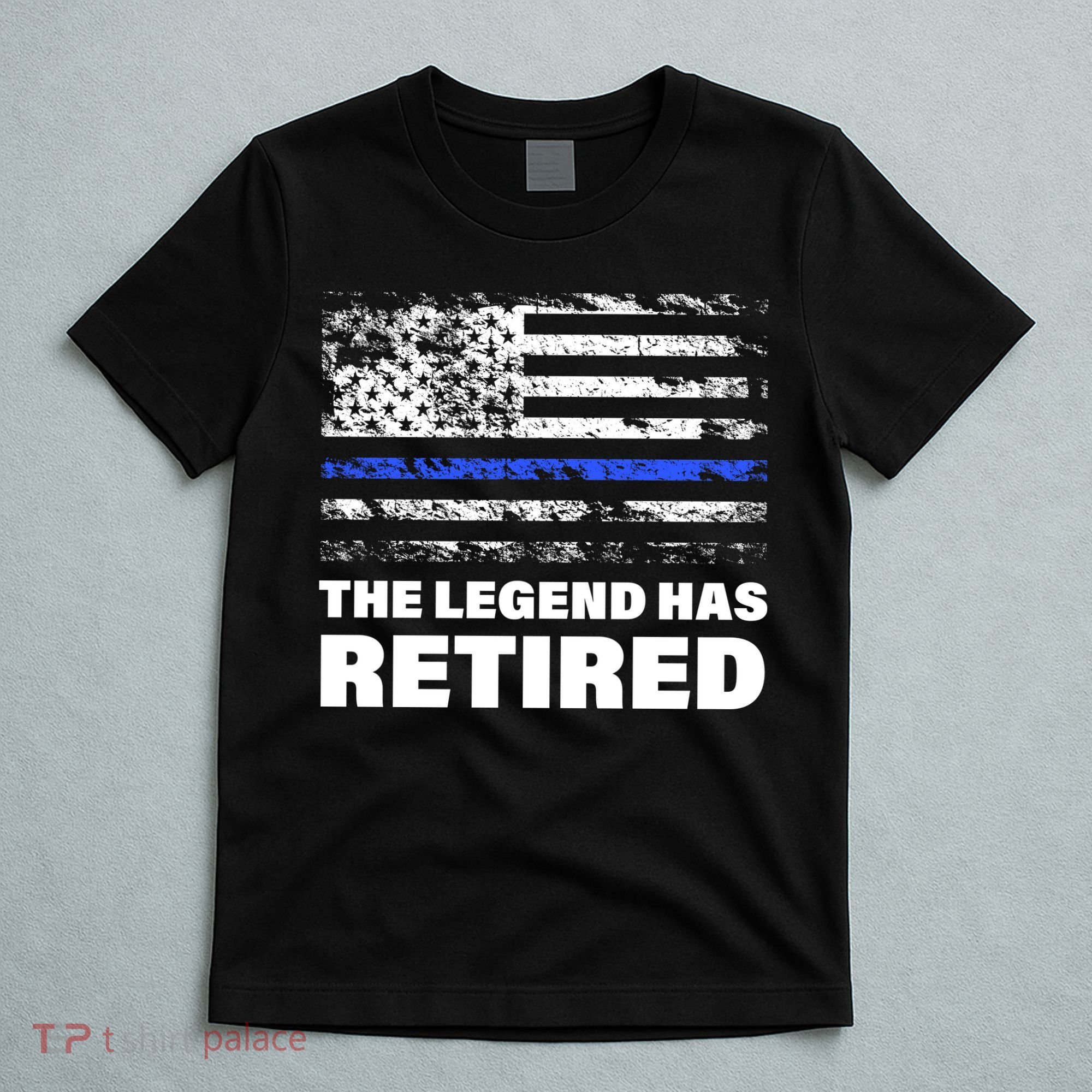 The Legend Has Retired Blue Thin Line T-Shirt