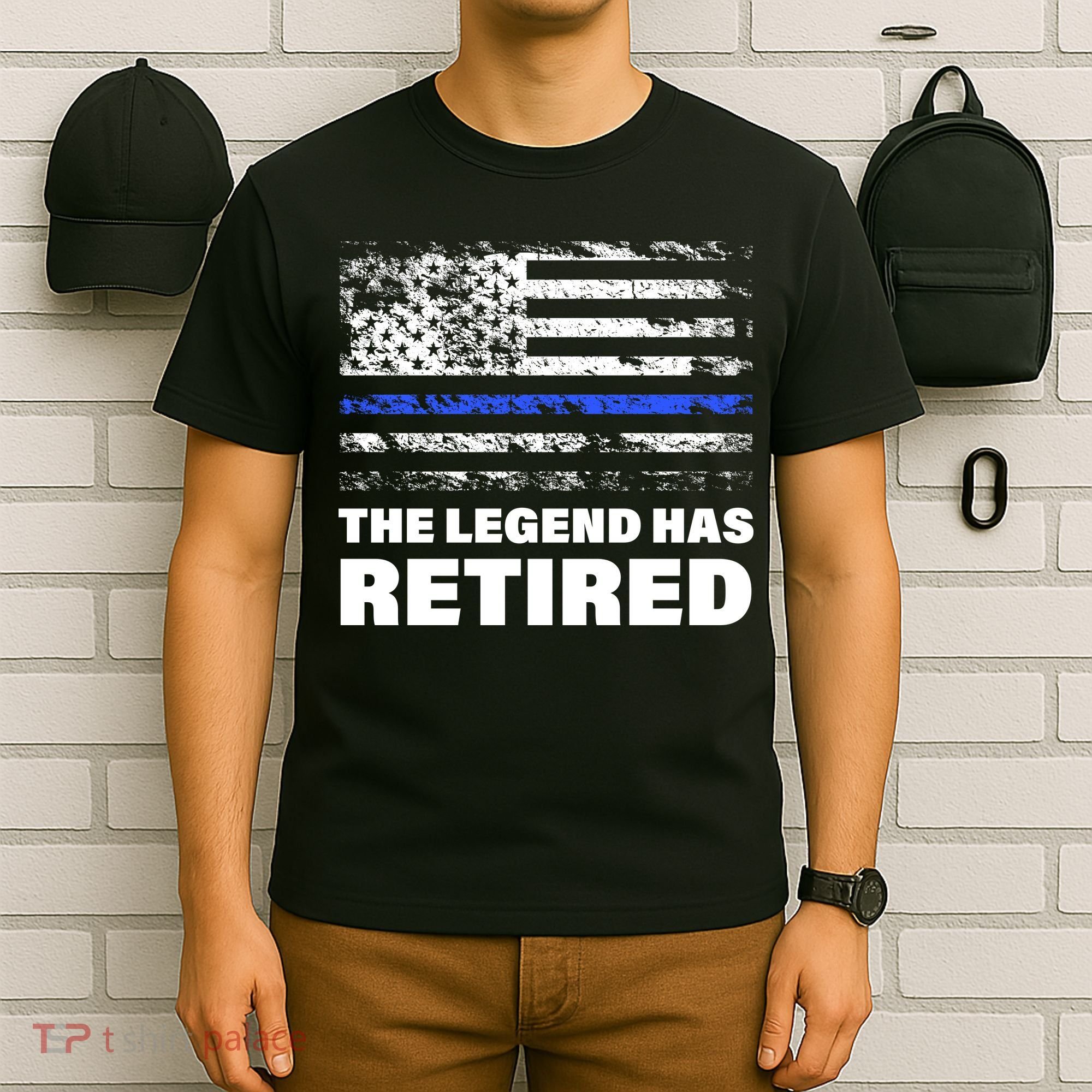 The Legend Has Retired Blue Thin Line T-Shirt