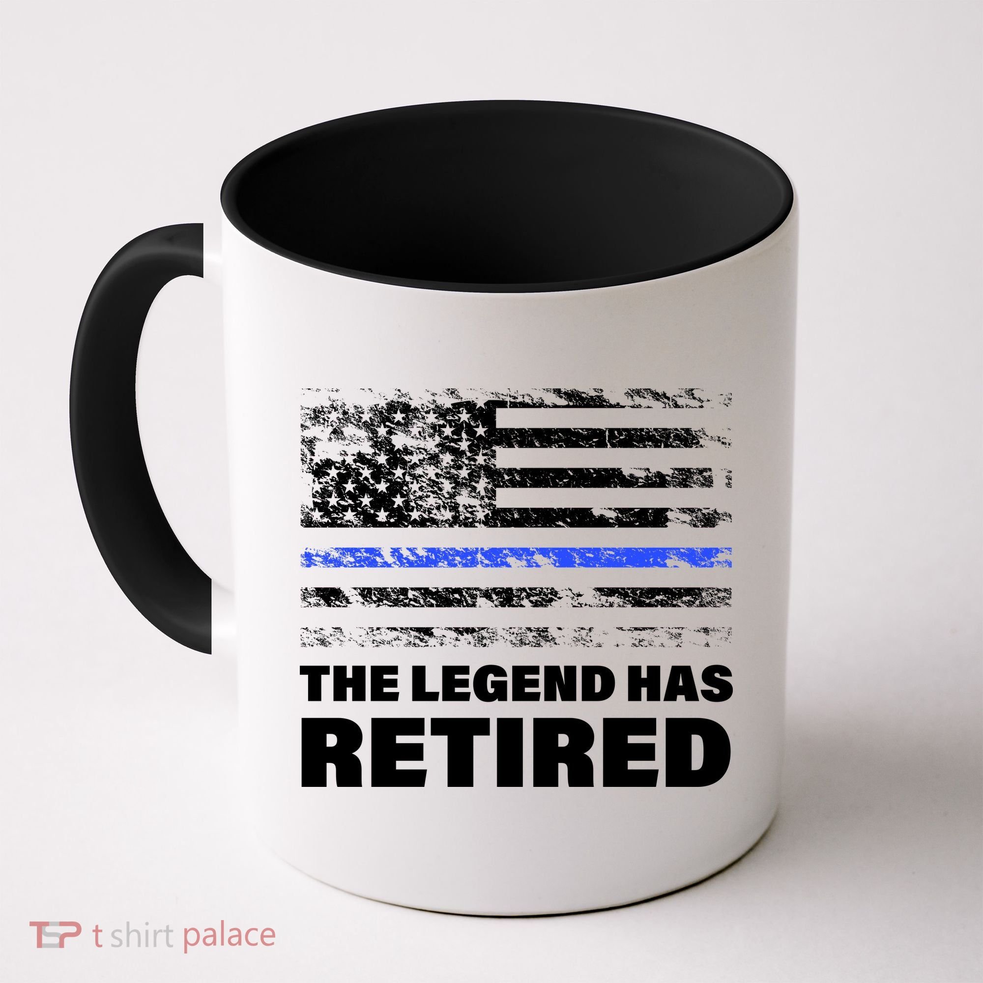 The Legend Has Retired Blue Thin Line Coffee Mug