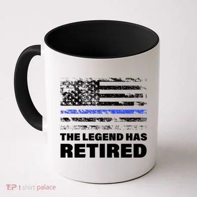 The Legend Has Retired Blue Thin Line Coffee Mug