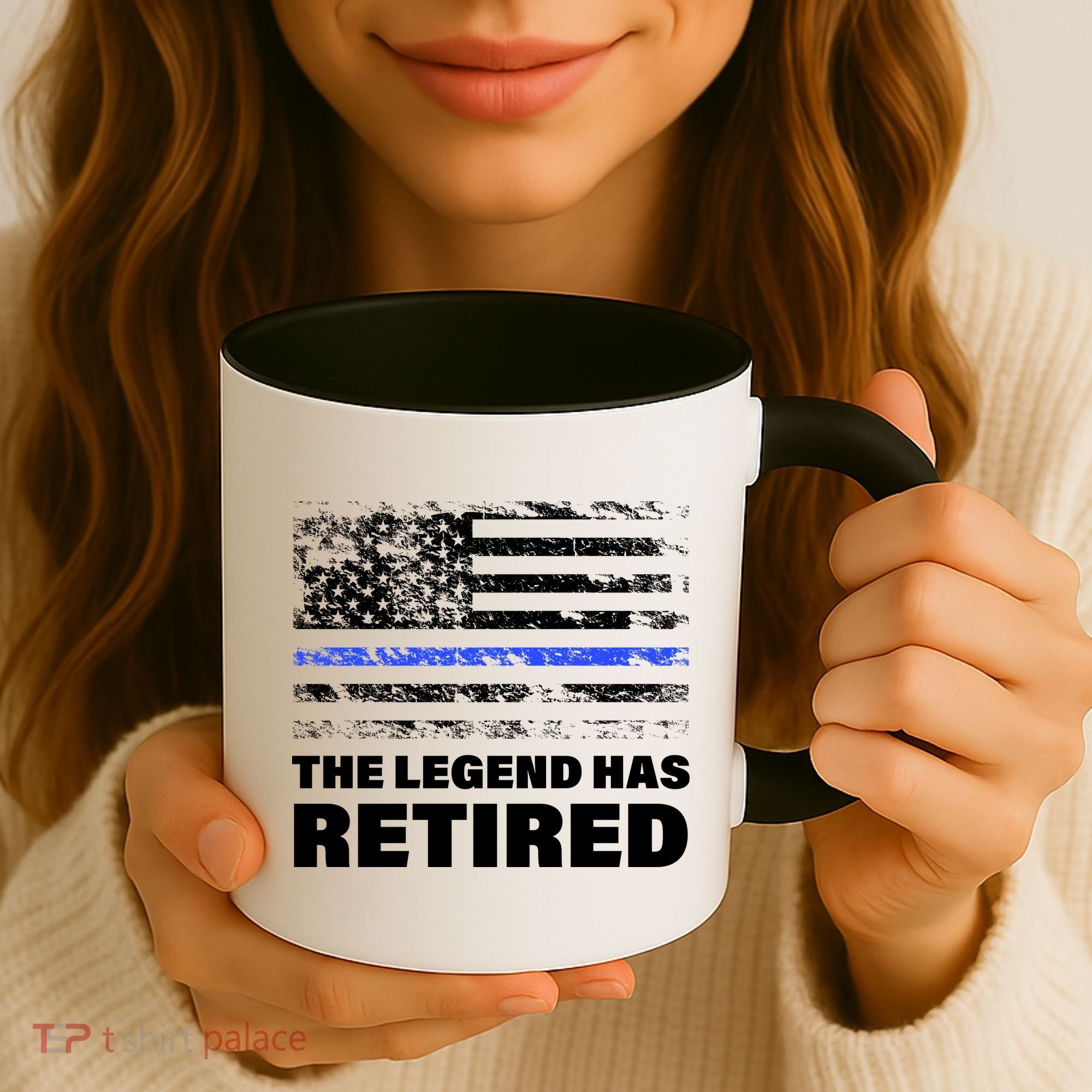 The Legend Has Retired Blue Thin Line Coffee Mug