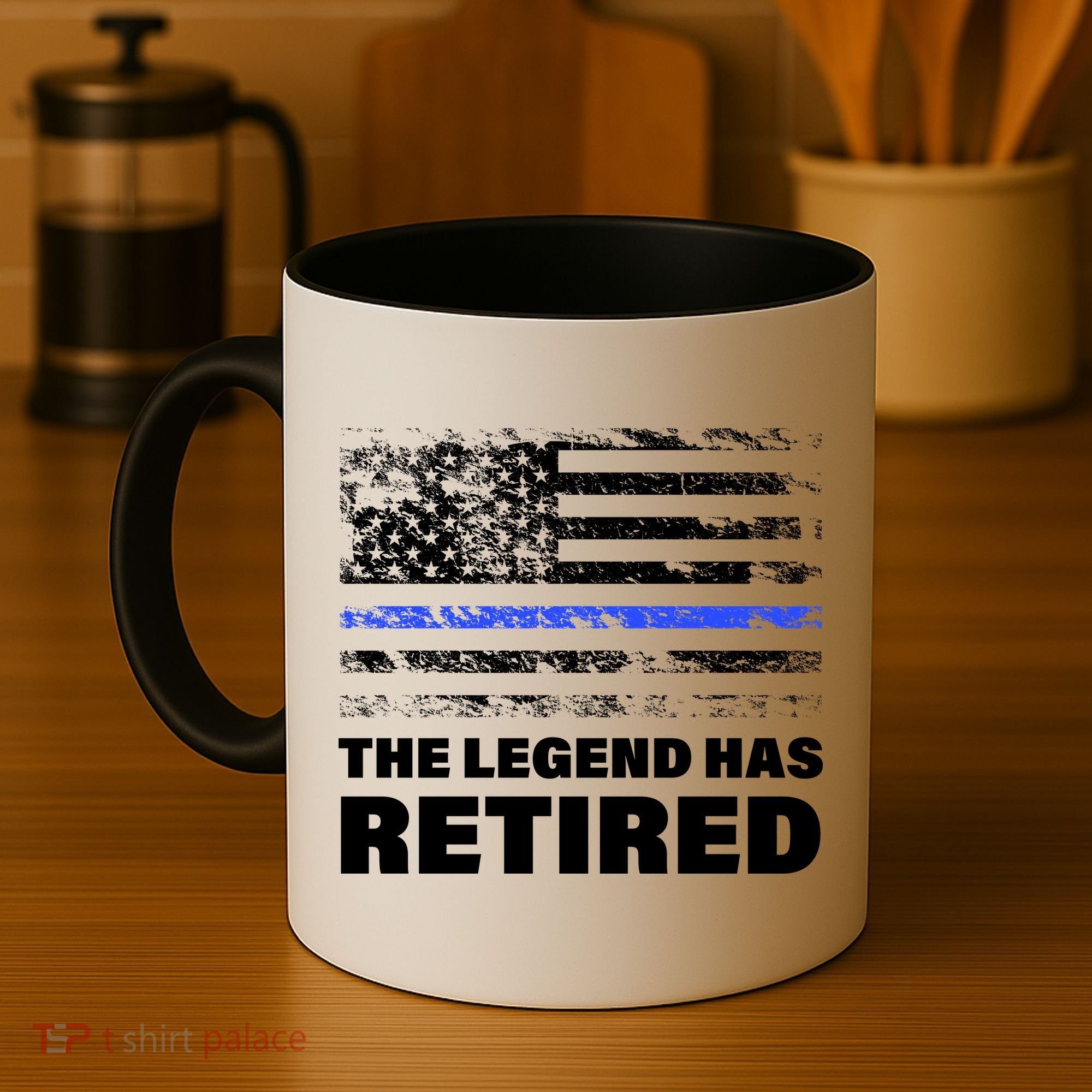 The Legend Has Retired Blue Thin Line Coffee Mug