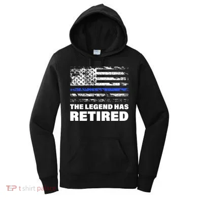 The Legend Has Retired Blue Thin Line Women's Hoodie
