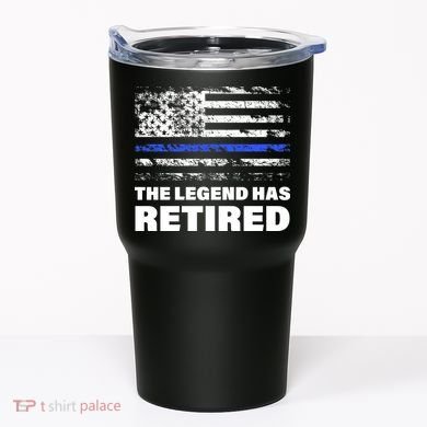 The Legend Has Retired Blue Thin Line Tumbler