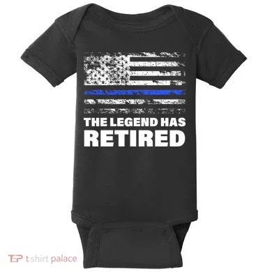 The Legend Has Retired Blue Thin Line Baby Bodysuit