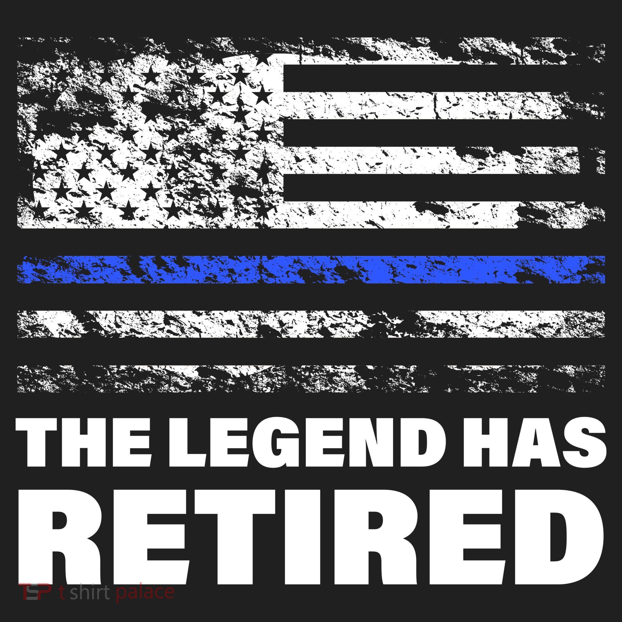 The Legend Has Retired Blue Thin Line Golf Towel