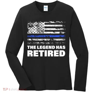 The Legend Has Retired Blue Thin Line Women's Long Sleeve Shirt