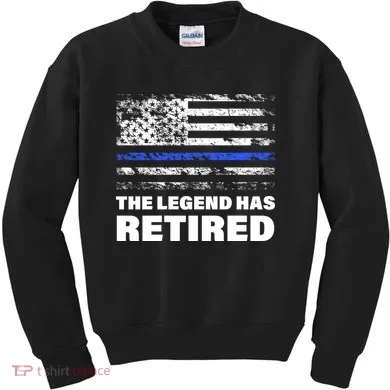 The Legend Has Retired Blue Thin Line Kids Sweatshirt