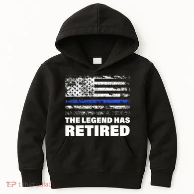 The Legend Has Retired Blue Thin Line Kids Hoodie