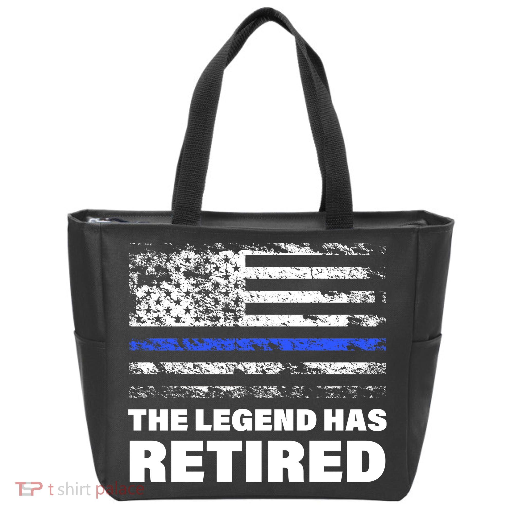The Legend Has Retired Blue Thin Line Tote Bag