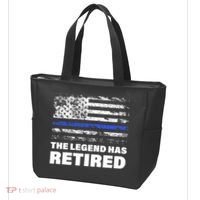 The Legend Has Retired Blue Thin Line Tote Bag thumb 3
