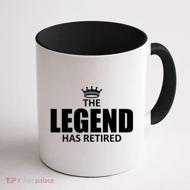 The Legend Has Retired Crown Coffee Mug back