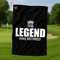 The Legend Has Retired Crown Golf Towel thumb 1