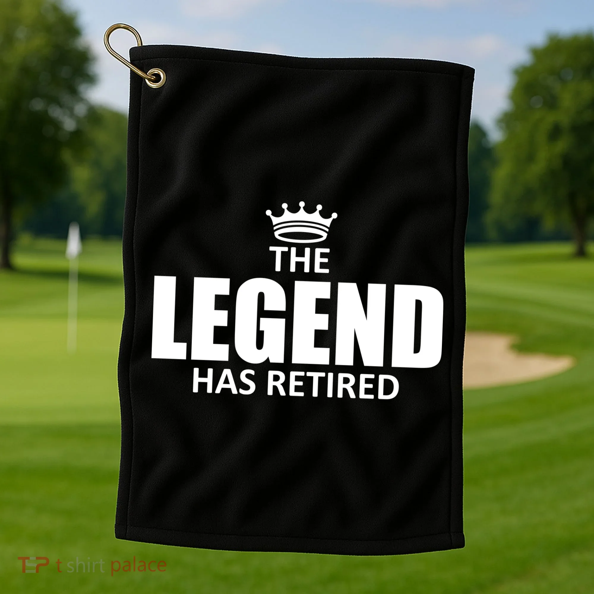 The Legend Has Retired Crown Golf Towel