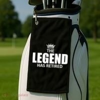 The Legend Has Retired Crown Golf Towel thumb 2