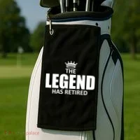 The Legend Has Retired Crown Golf Towel thumb 2