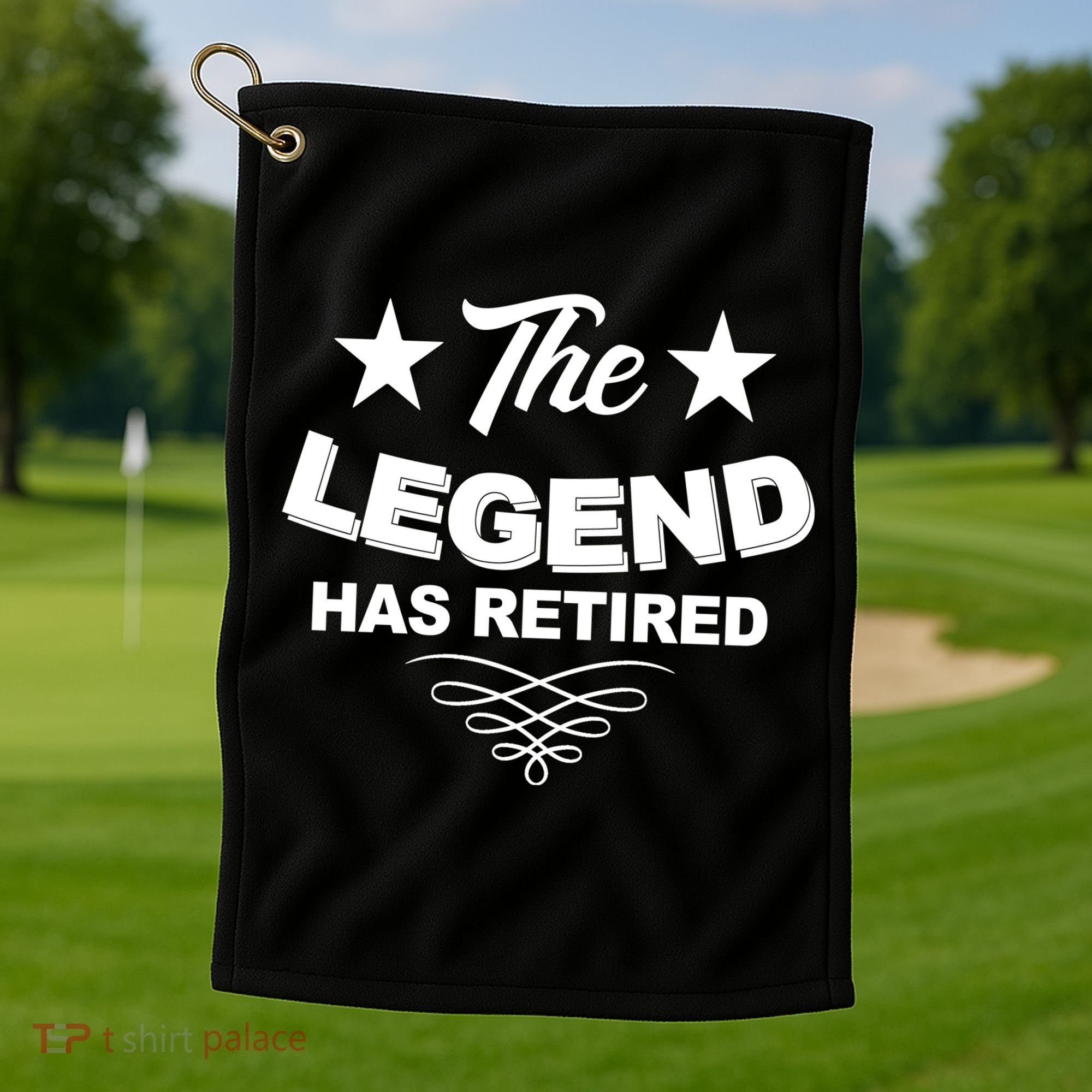 The Legend Has Retired Funny Retirement Gift Golf Towel