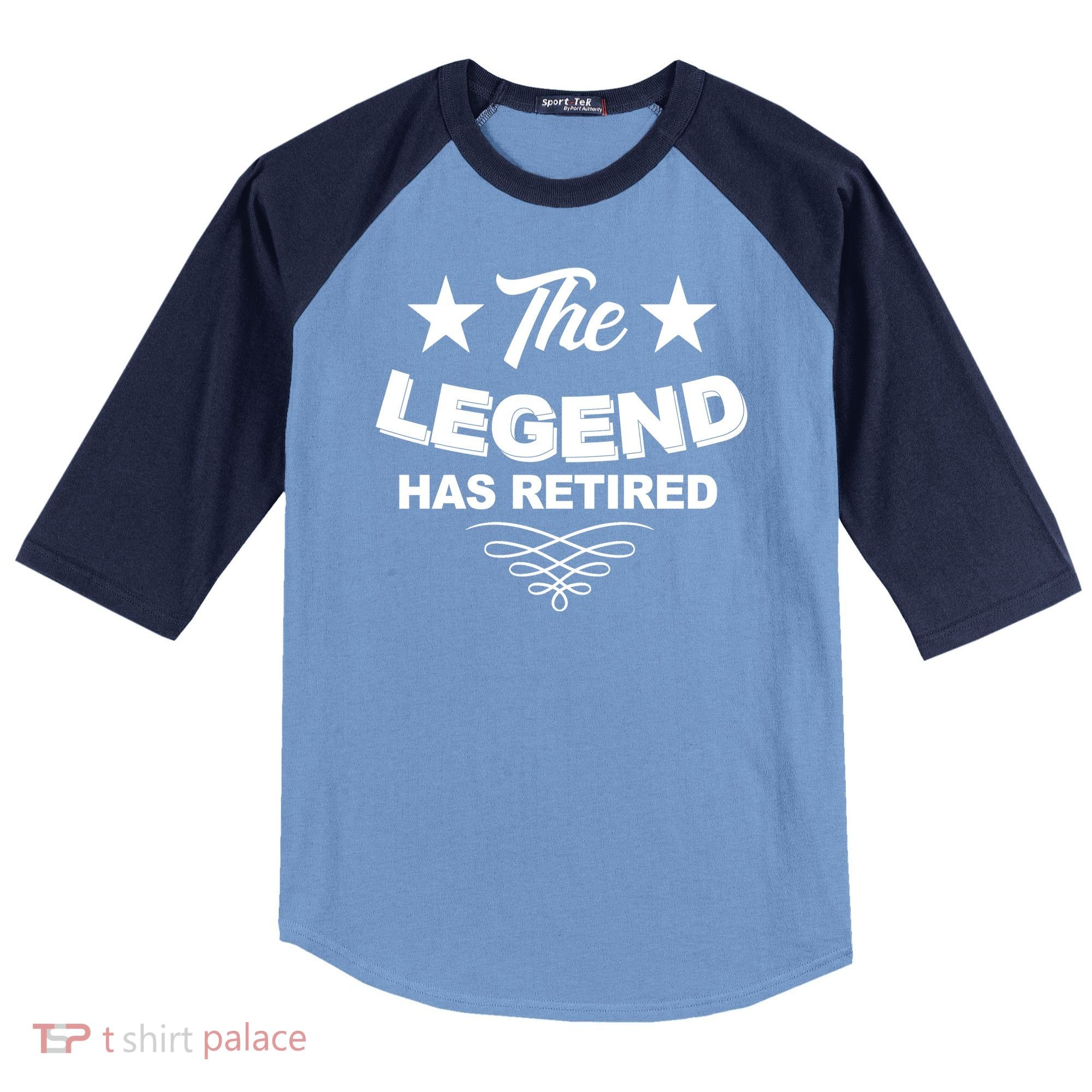The Legend Has Retired Funny Retirement Gift Raglan Baseball Sleeve Shirt