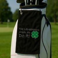 The Leprechauns Made Me Do It Funny Irish Golf Towel thumb 2