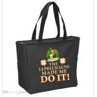The Leprechauns Made Me Do It Funny Irish St Patrick's Day Tote Bag thumb 2