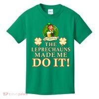 The Leprechauns Made Me Do It Funny Irish St Patrick's Day Kids T-Shirt thumb 0