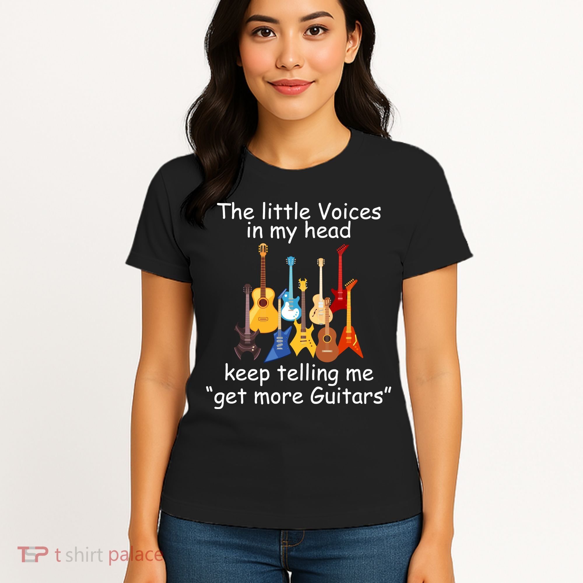 The Little Voices In My Head Say Get More Guitars Women's T-Shirt