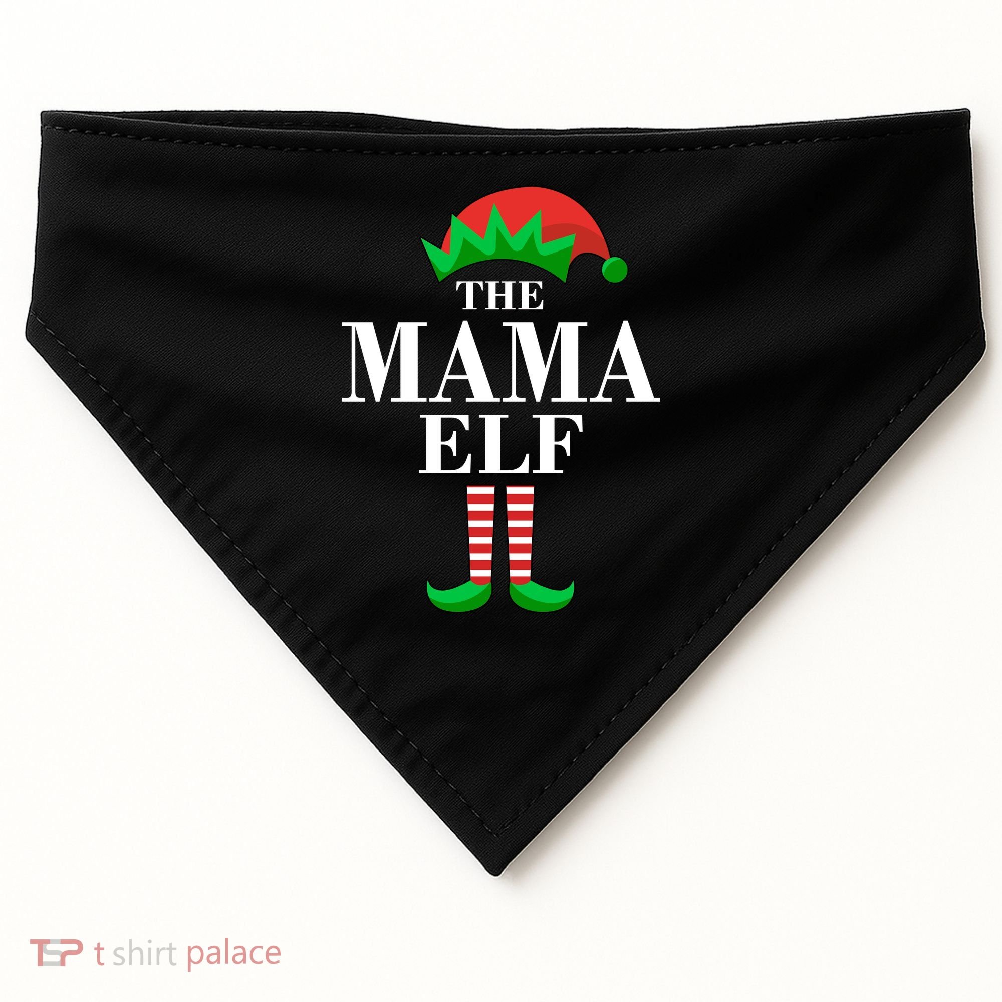 The Mama Elf Family Matching Christmas USA-Made Doggie Bandana