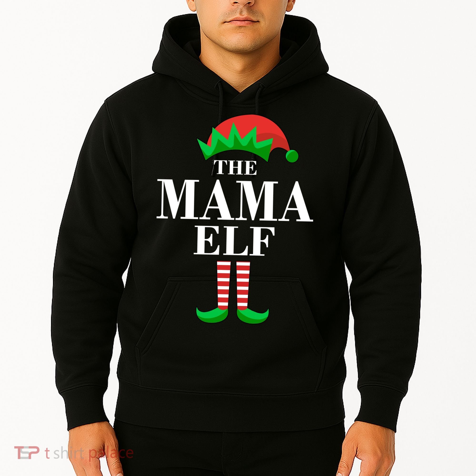 The Mama Elf Family Matching Christmas Hoodie