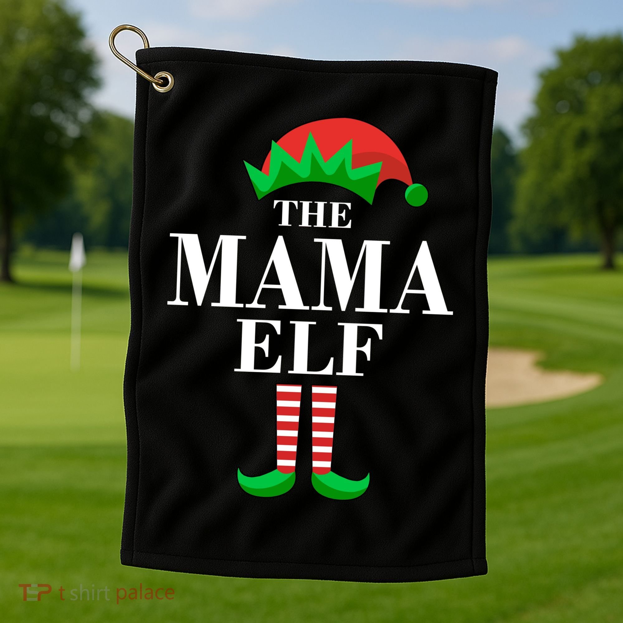 The Mama Elf Family Matching Christmas Golf Towel