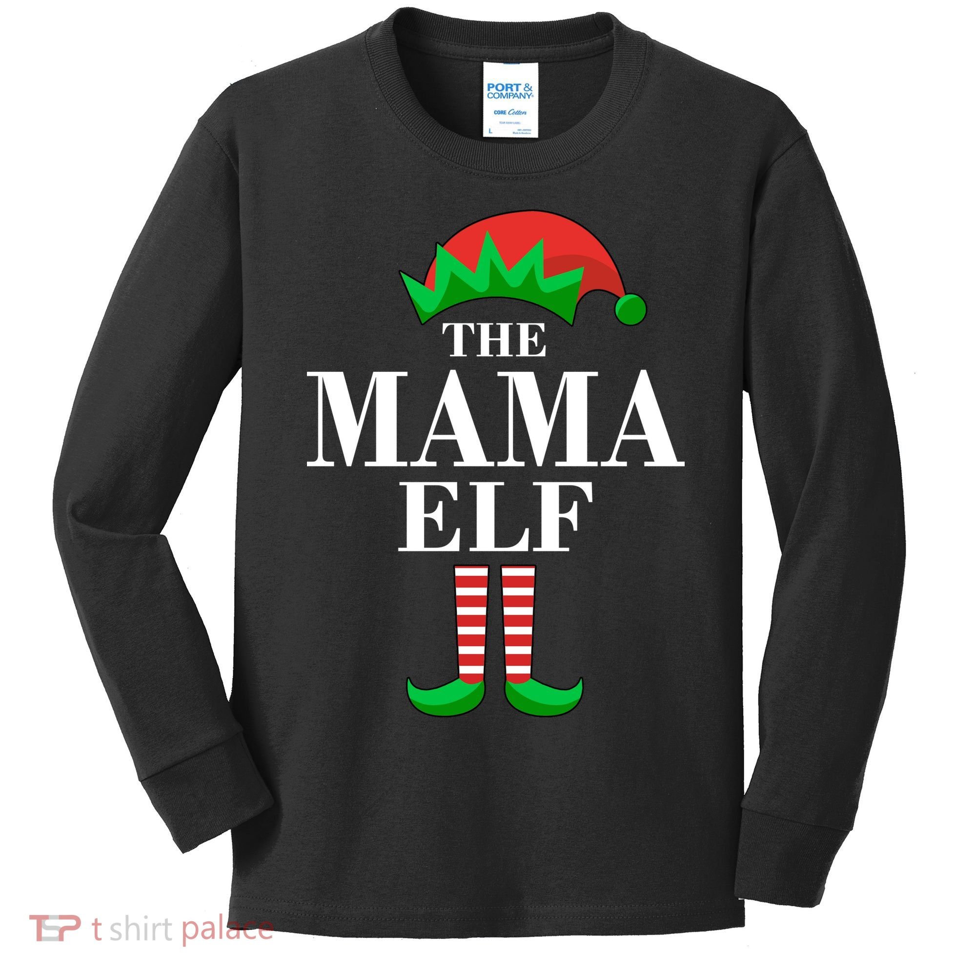 The Mama Elf Family Matching Christmas Kids Long Sleeve Shirt