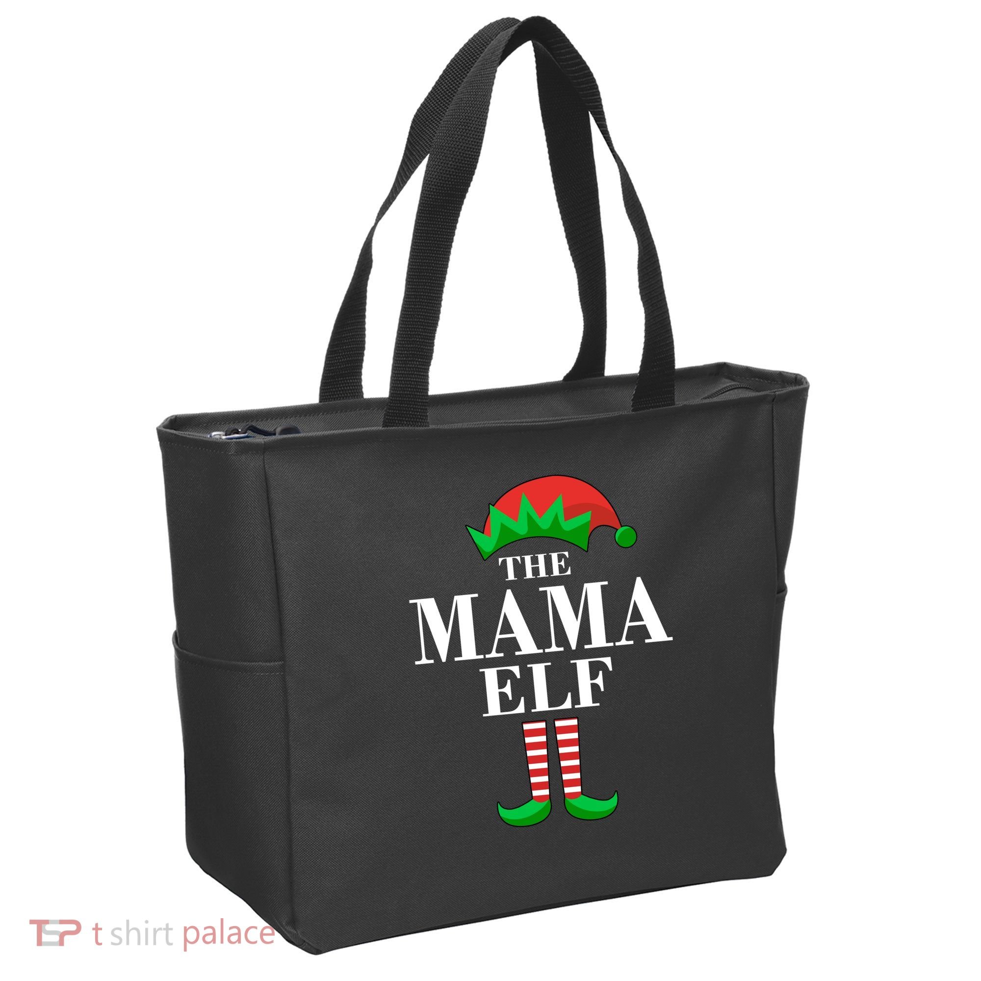 The Mama Elf Family Matching Christmas Tote Bag